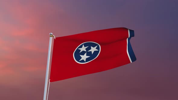 Flag Of Tennessee Waving 4k