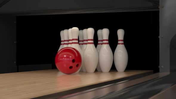Bowling Strike in Slow Motion alt