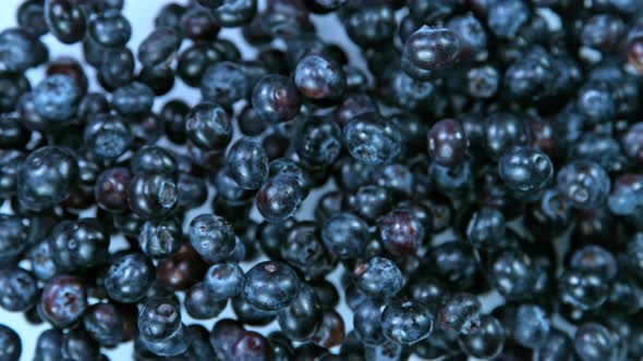 Super Slow Motion Shot of Blueberries Explosion Towards Camera at 1000Fps.