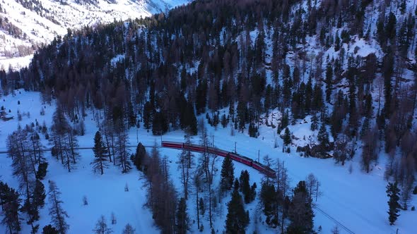 Train in Switzerland in Winter