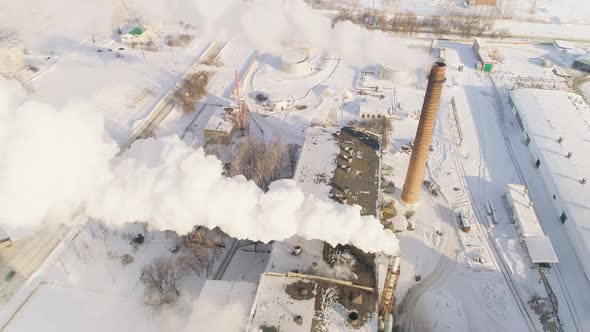 Video From the Air of the Plant and Smoke From the Chimneys