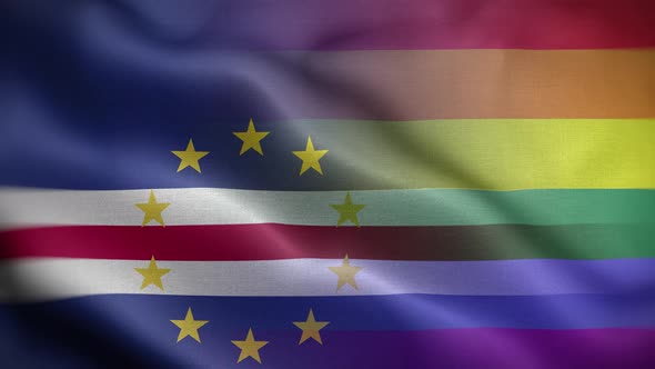 LGBT Cape Verde Flag Loop Background 4K