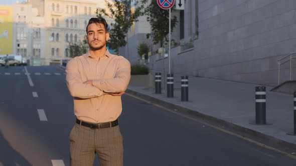 Hispanic Handsome Young Business Man Arabic Bearded Manager Worker Boss Leader Guy Entrepreneur in