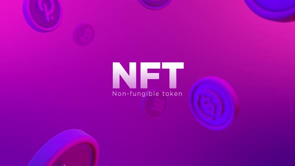 Nft Cryptocurrency Falling Coins Background Loop