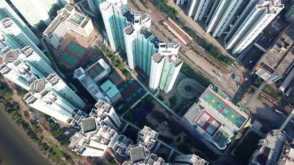 Aerial view of residential district in Hong Kong