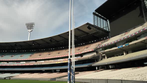 AFL posts at the famous Melbourne Cricket Ground, Victoria, Australia.