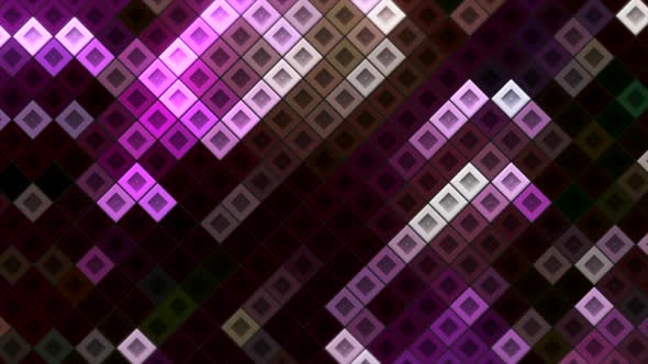 Electronic field with moving colored squares