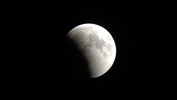 Lunar Eclipse - Shadow of Earth Creeps on Moon