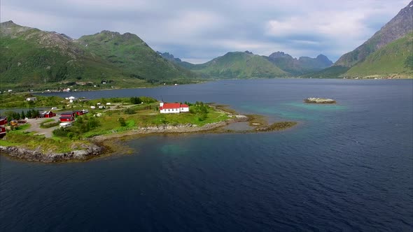 Sildpollness church on Lofoten islands in Norway