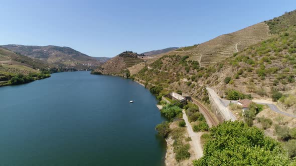 Train station on the Banks of the River Douro