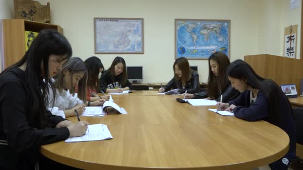 A Group of Asian Students in the Classroom