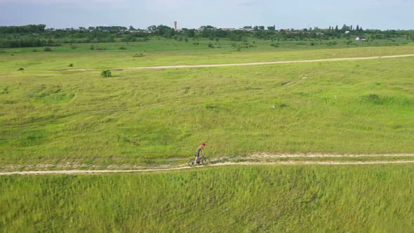 Aerial View Off Road Cycling