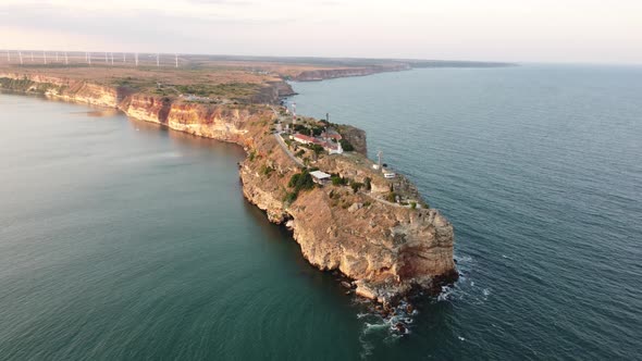 Aerial View of Cape Kaliakra on the Black Sea Shore in Bulgaria