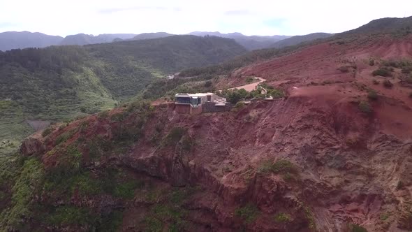 Drone view of the Mirador de Abrante viewpoint in Gomera - Canary Islands