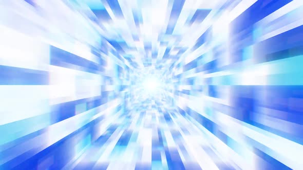 Light Tunnel Movement of Fast Driving High Warp Speed Flashing Quick