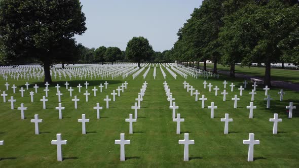 White Crosses at American Military Cemetery in the Netherlands