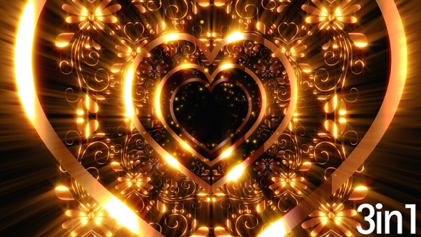 Gold Heart Background 4K