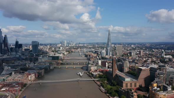 Aerial Panoramic View of Large City