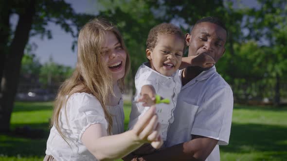 Young Multiracial Family in the Park