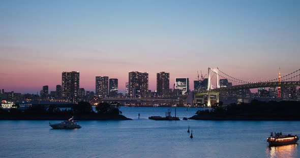 Tokyo bay at night