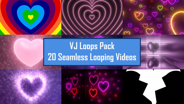 Beautiful Valentine Love Heart Shapes VJ Loop Pack - 20 Loops