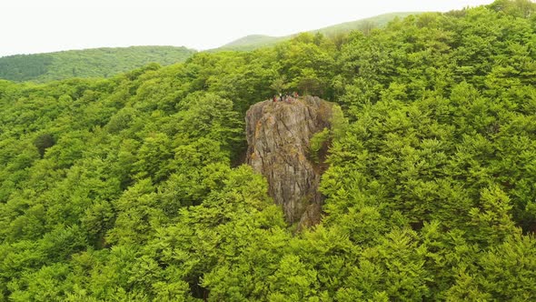 Aerial view of Janosikovu bastu in the Velka Lodina area in Slovakia