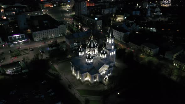 Aerial View Transfiguration Cathedral Of The Ukrainian Orthodox Church Zhytomyr