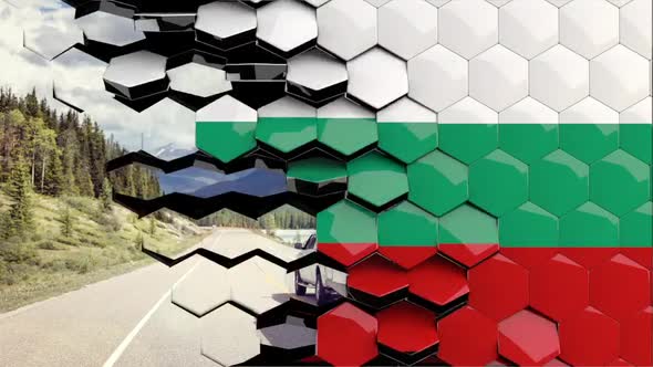 Bulgaria Flag Hexagon Transition - 4K Resolution