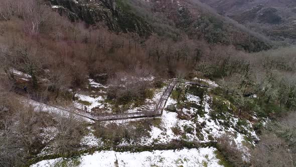 Walkway in Snow Mountain Waterfall