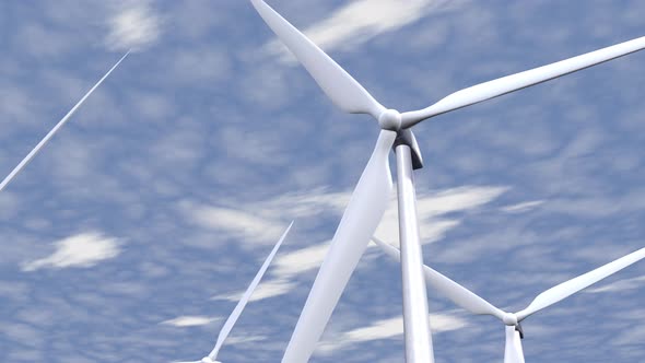 Wind Turbines  Clean Green Wind Energy to Reduce Carbon Footprint and Against Global Warming