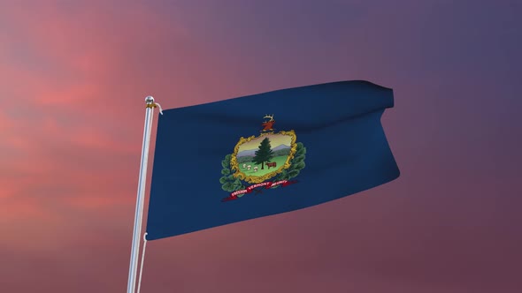 Flag Of Vermont Waving 4k