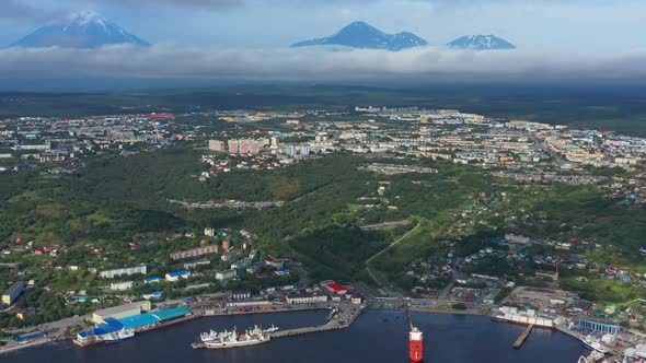 PetropavlovskKamchatsky and Ships in Port