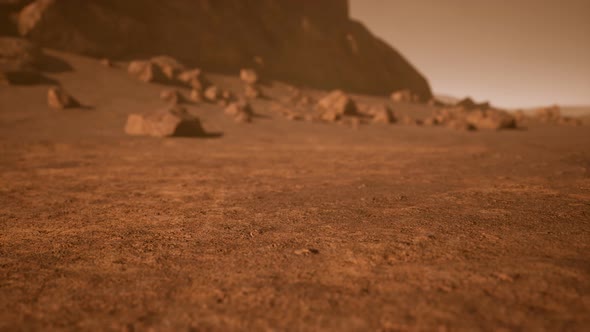 Fantastic Martian Landscape in Rusty Orange Shades alt