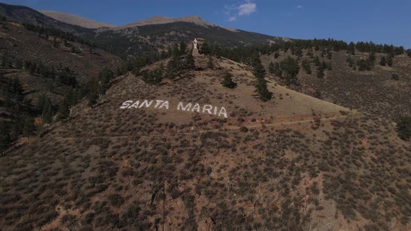 4k drone video of Christ the King state in the mountains of Colorado.