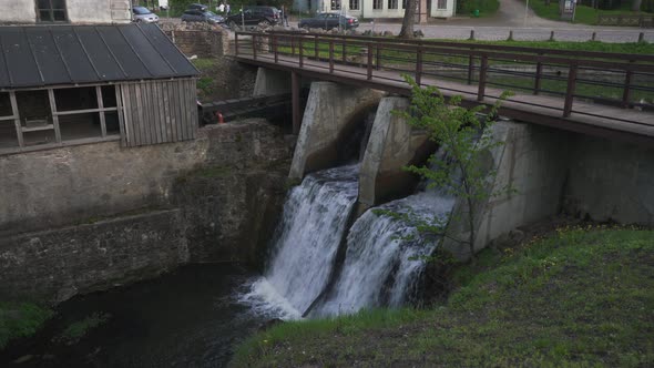 Aleksupites Waterfall in Kuldiga, Latvia 4K Video