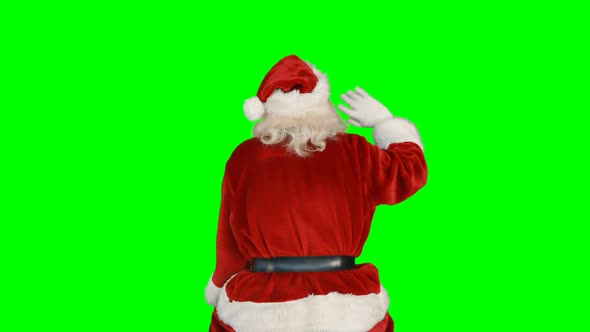 Santa claus waving hands