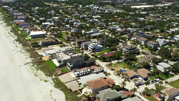 Aerial video homes on Jacksonville Beach FL