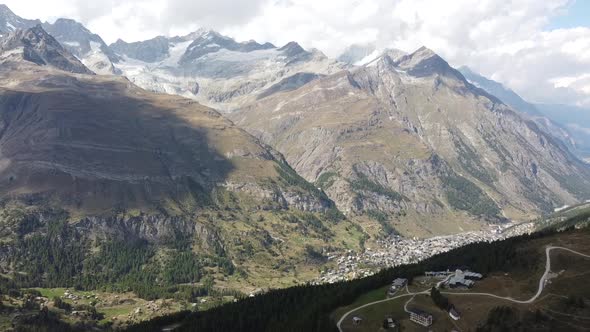 Drone flight over Swiss Zermatt