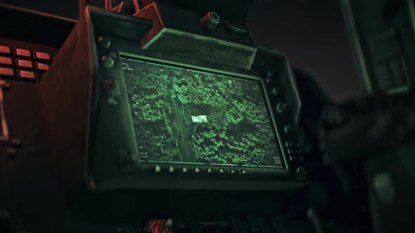 Night Vision Target Search System Fires Rocket At Truck During War Conflict alt