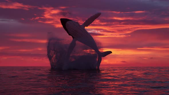 Humpback Whale Jumps Out Of the Water 4k