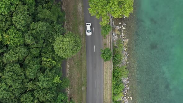 White Car Overhead