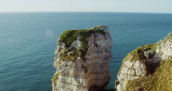 Sheer Limestone Cliffs on the Coast of the English Channel