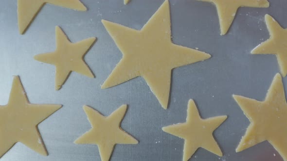Cookie Sheet of Star Shaped Sugar Cookies