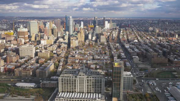 Brooklyn Skyline at Summer Day. New York City. Aerial View