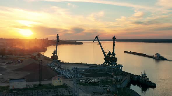 Sunset Riverbank with a Quarry Zone Located on It