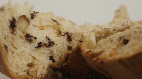 Italian panettone  cake 4K slow tilt footage