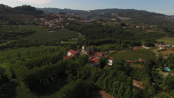 Monastery of Pombeiro Surrounded by Vineyard Plantation