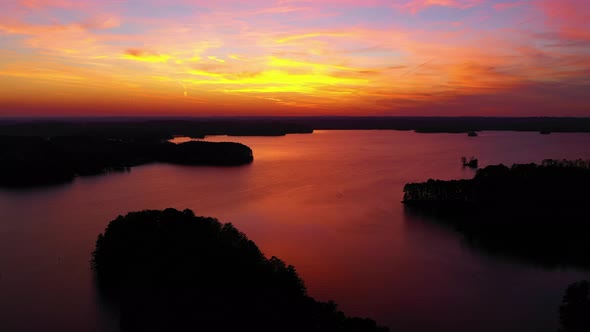 A gorgeous sunset over lake Lanier.