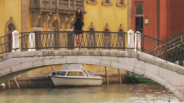 Travel Tourist Woman in Venice, Italy.