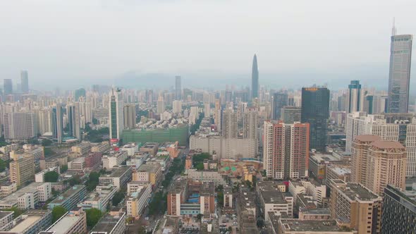 Shenzhen City. Luohu and Futian District Skyline